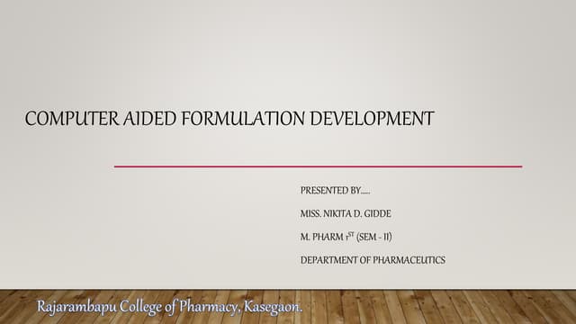Computer aided formulation development