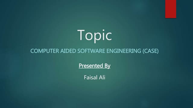 Computer Aided Software Engineering | PPT