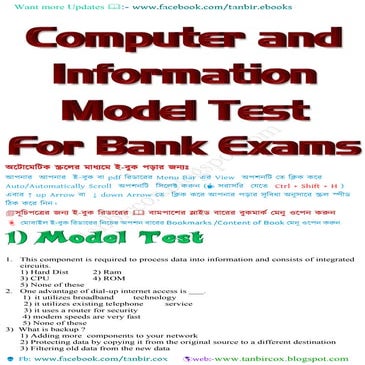 Computer and information model test for bank exams | PDF | Internet for ...