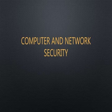 Computer and Network Security | PPT