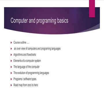 Computer and programing basics.pptx | Programming Languages | Computing