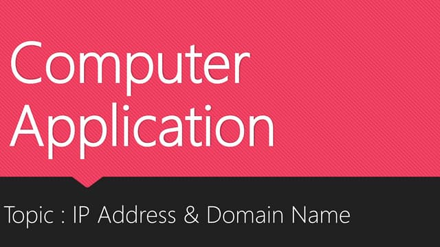 IP address & Domain name