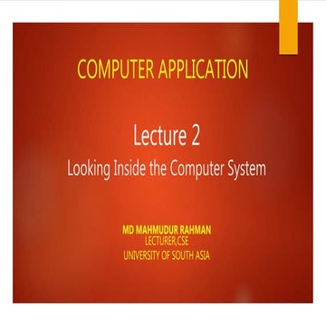 Computer application lecture 02 | PPT