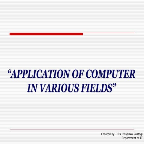 Computer applications.