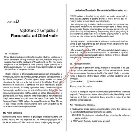 Application of Computers in Pharmacy | PPTX