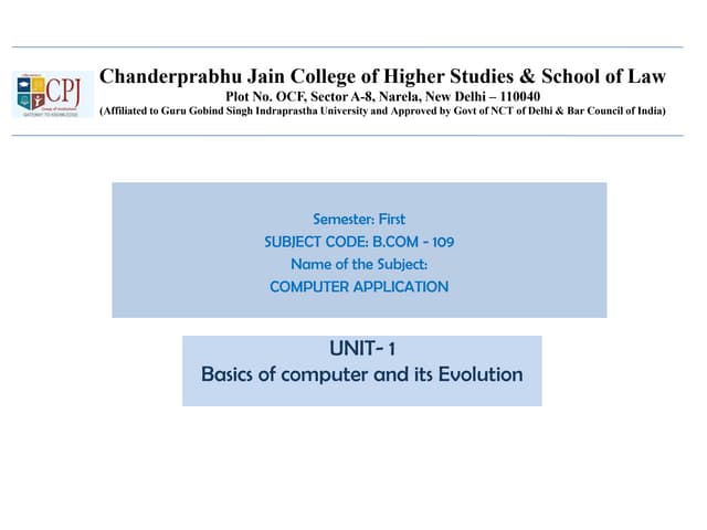 Computer Applications