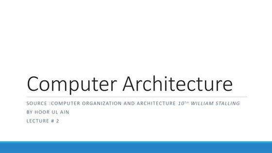 computer Architecture | PPT