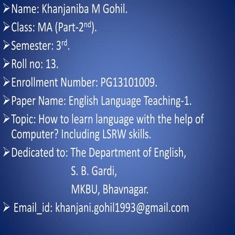 Computer assisted language learning