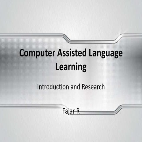 Computer assisted language learning