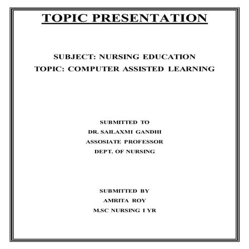 Computer assisted learning