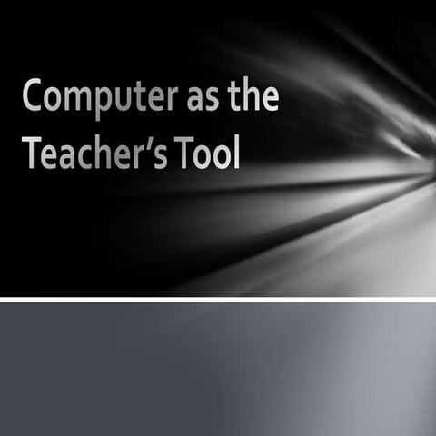 Computer as the teacher’s tool