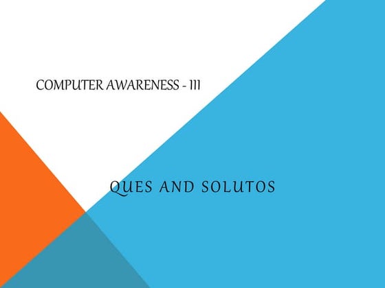 Computer awareness ii person identify | PPTX