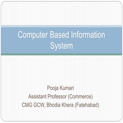 Computer based information system | PPT