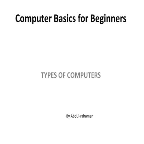 Computer basics for beginners | PPT