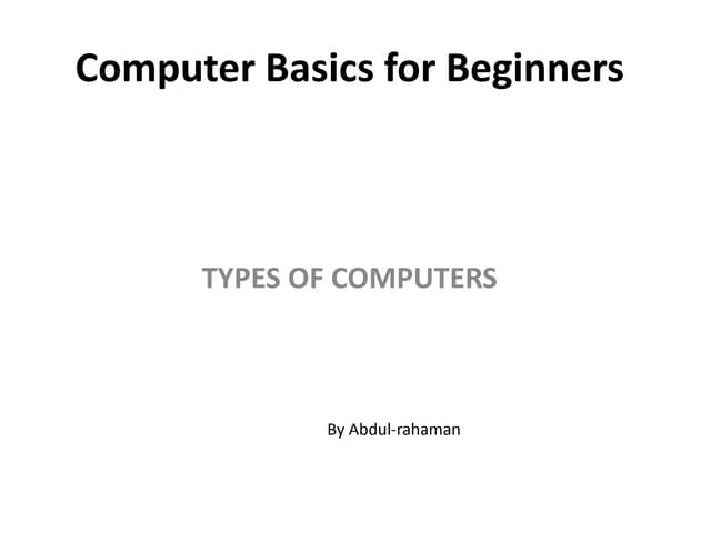 Computer basics for beginners
