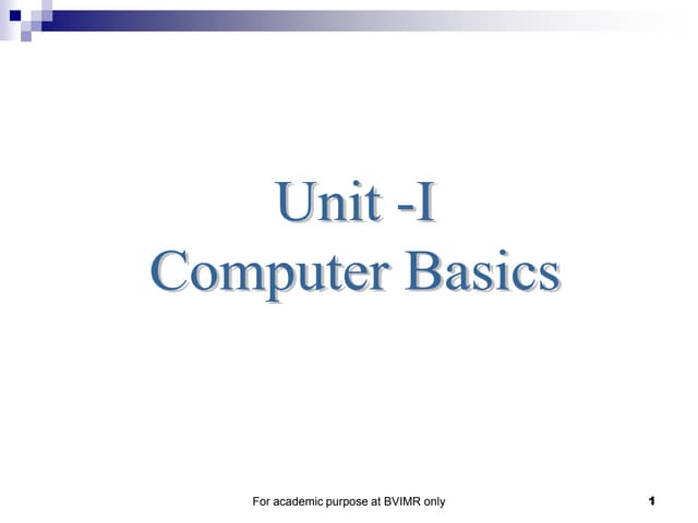 Computer basics unit-1