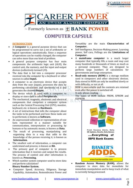 Computer capsule sbi_clerk