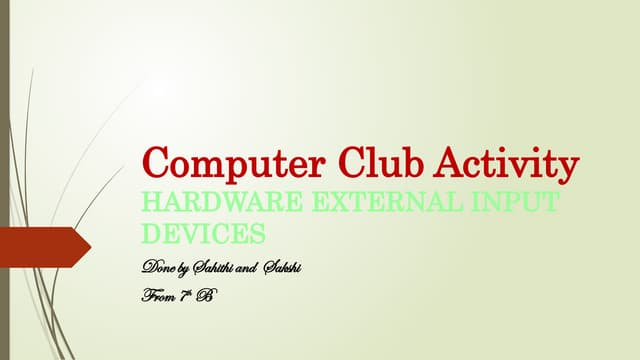 Computer Club activitu document about 10 paged