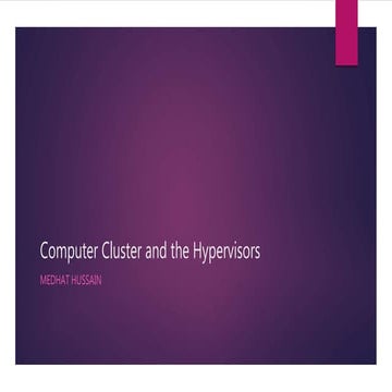 Computer clusters vs hypervisors