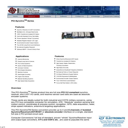 Computer conversions pci_specsheet