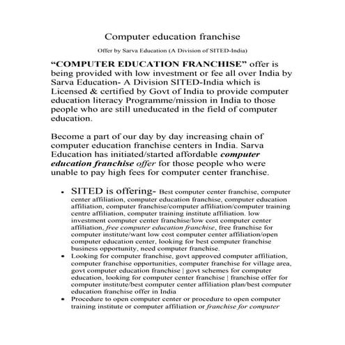 Computer education franchise | DOC