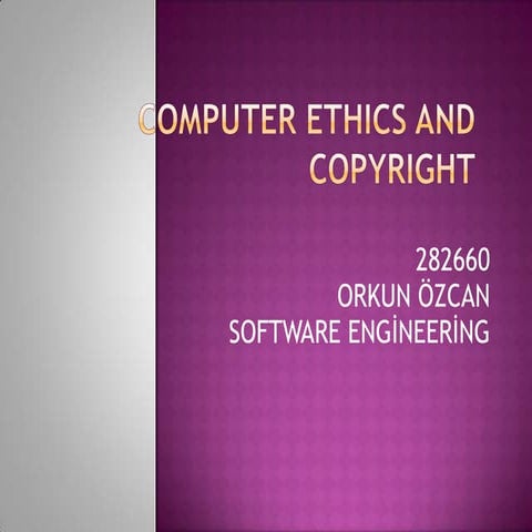 Computer ethics and copyright