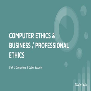 COMPUTER ETHICS & BUSINESS / PROFESSIONAL ETHICS