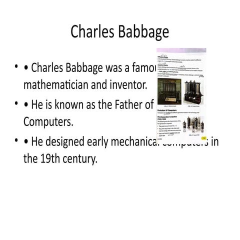 The Evolution of Computing: From Charles Babbage to First Generation ...