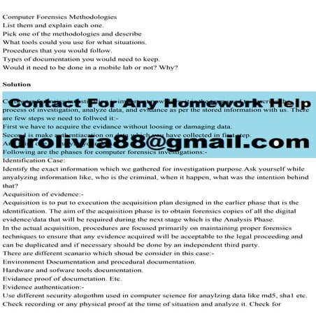 Computer Forensics MethodologiesList them and explain each one.P.pdf