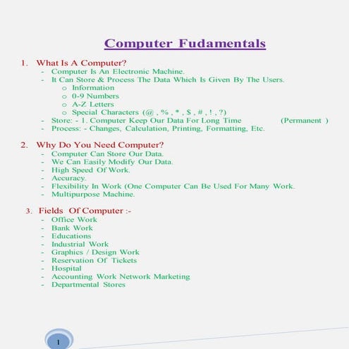 Computer fudamentals