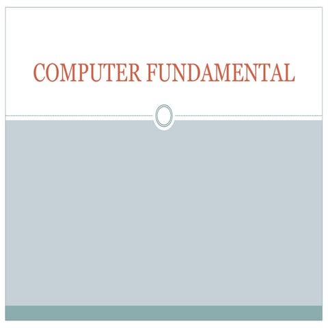 COMPUTER FUNDAMENTAL | PPT