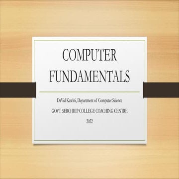 COMPUTER FUNDAMENTALS | PPT