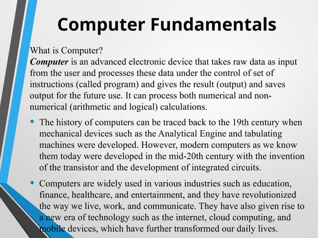 Presentation on Computer fundamentals feb 2025