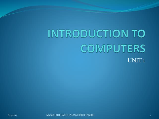 Computer fundamental unit 1