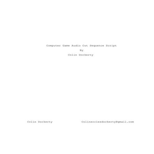 Computer game audio cut sequence script