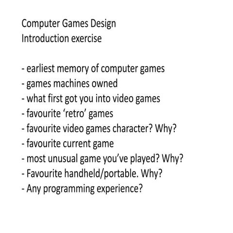 Computer games design - retro