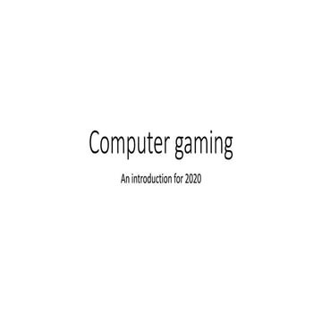 Computer games intro