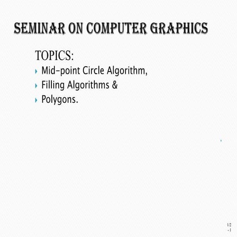 Computer graphics | PPTX | Technology & Computing