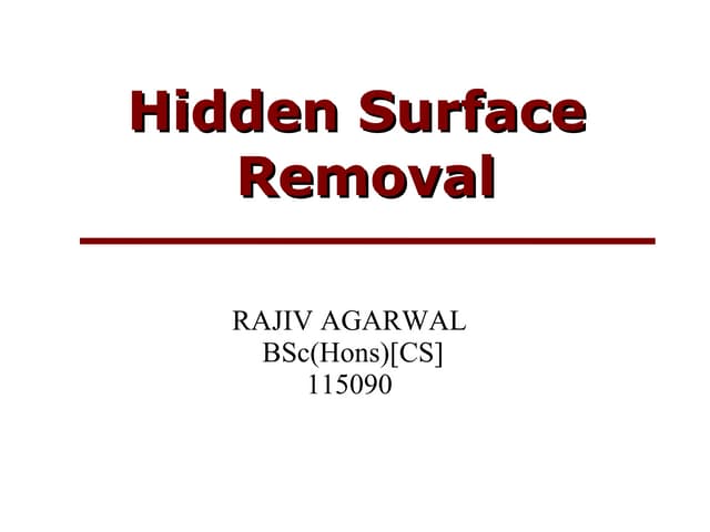 hidden surface elimination using z buffer algorithm