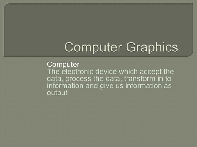 Computer graphics | PPT