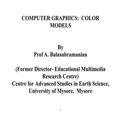 Computer graphics color models | PPT