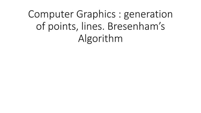 Computer graphics 2 | PPT