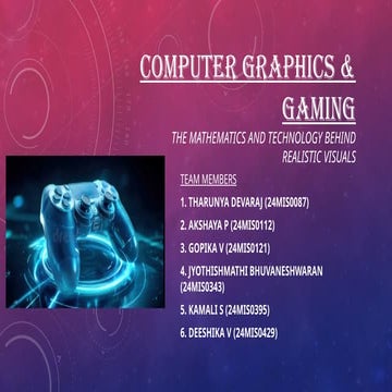 computer graphics and gaming presentation | PPTX
