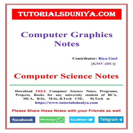 Computer graphics notes tutorials duniya | PDF