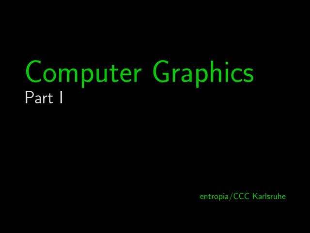 Computer Graphics Part1 | PPT