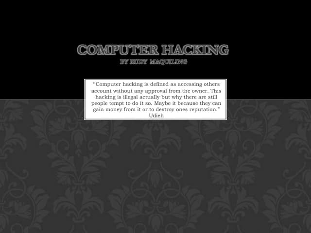 Computer Hacking by Rudy