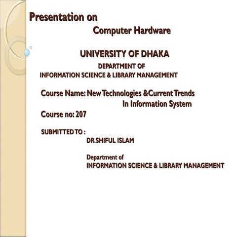 Computer hardware: a class presentation | PPT | Computer Peripherals ...
