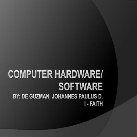 Computer hardware and software | PPT