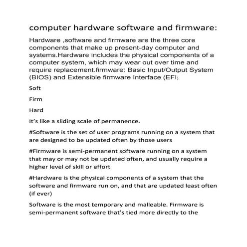 Computer hardware software and firmware | PDF