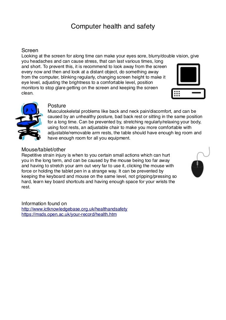 Computer Health & safety